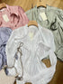 Casual Collar Tie Shirts With Long Lantern Sleeves